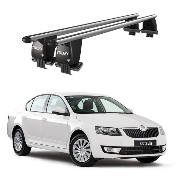 Royal Skoda Octavia III (2013 ve Sonrası) Uyumlu Gri Kilitli Ara Atkı Port Bagaj Tavan Barı ürün görseli 1