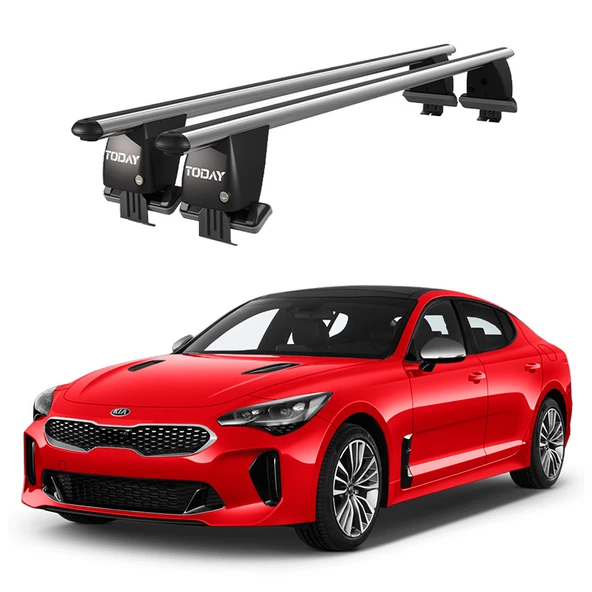 Royal Kia Stinger (2018 ve Sonrası) Uyumlu Gri Kilitli Ara Atkı Port Bagaj Tavan Barı ürün görseli 1