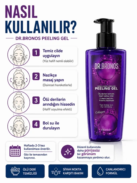 DR.BRONOS Collagen Peeling Jel 150 ml - Resim 2