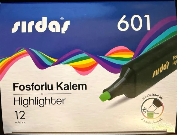 Sırdaş Fosforlu Kalem 12'li Paket Yeşil 601 ürün görseli 1