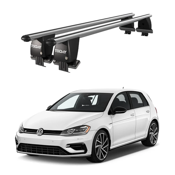Royal Volkswagen Golf VII (2012-2019) Uyumlu Gri Kilitli Ara Atkı Port Bagaj Tavan Barı ürün görseli 1