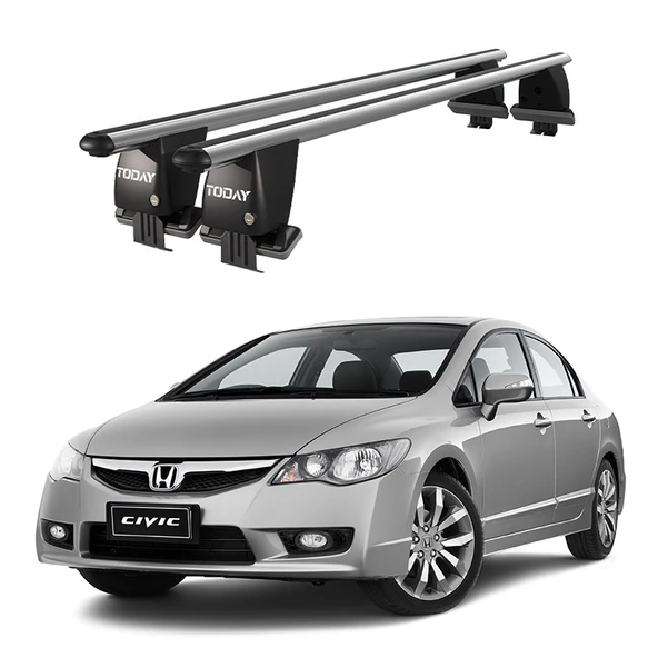 Royal Honda Civic VIII (2006-2011) Uyumlu Gri Kilitli Ara Atkı Port Bagaj Tavan Barı ürün görseli 1