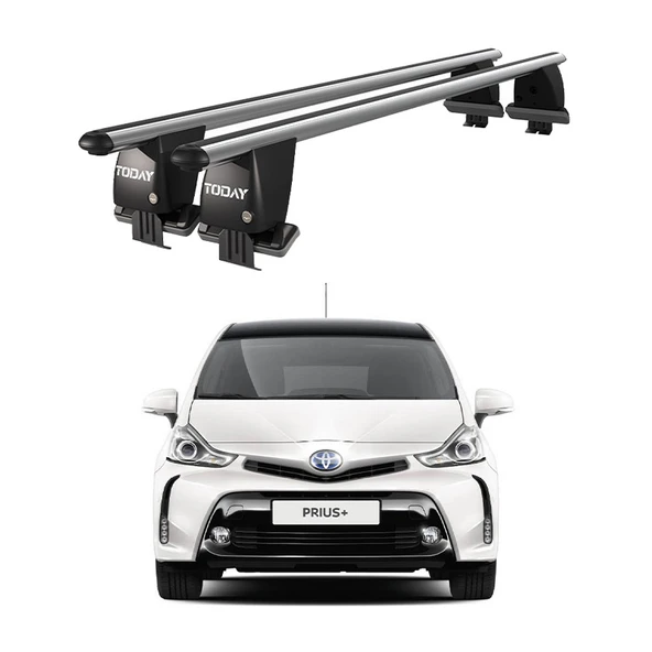 Royal Toyota Prius + (2012-2015) Uyumlu Gri Kilitli Ara Atkı Port Bagaj Tavan Barı ürün görseli 1