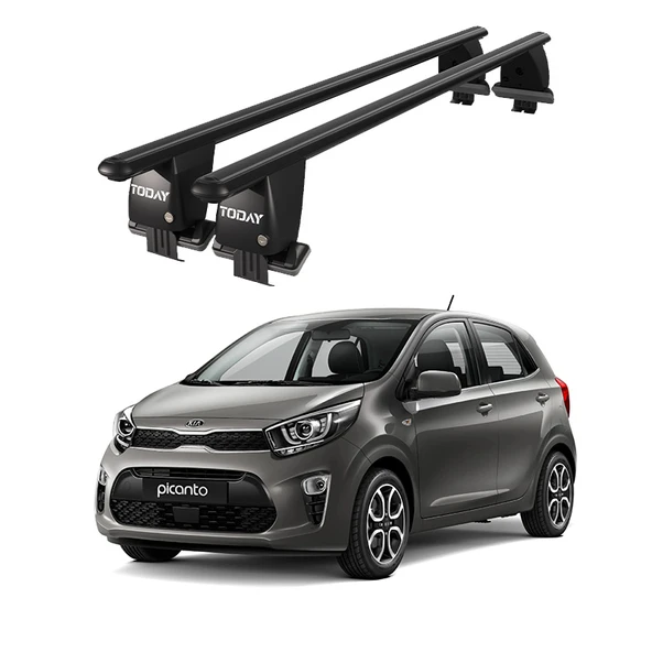 Royal Kia Picanto (2017 ve Sonrası) Uyumlu Siyah Kilitli Ara Atkı Port Bagaj Tavan Barı ürün görseli 1