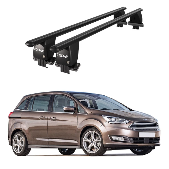Royal Ford C-Max II (2010-2019) Uyumlu Siyah Ara Atkı Port Bagaj Tavan Barı ürün görseli 1
