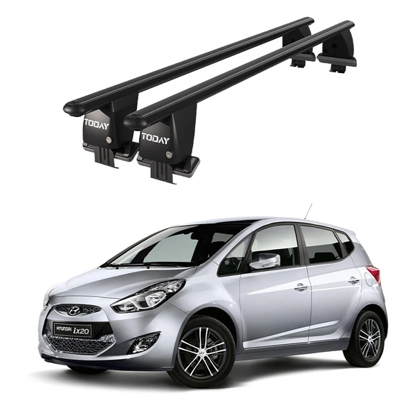 Royal Hyundai ix20 (2010 ve Sonrası) Uyumlu Siyah Kilitli Ara Atkı Port Bagaj Tavan Barı ürün görseli 1