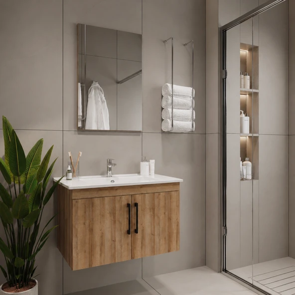 Creavit D20 Banyo Dolabı Seti Çekmeceli 65 Cm Everest ürün görseli 1