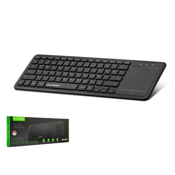 Hadron Hdx2505 Bluetooth + Wireless Klavye + Touch Pad Q Siyah ürün görseli 1