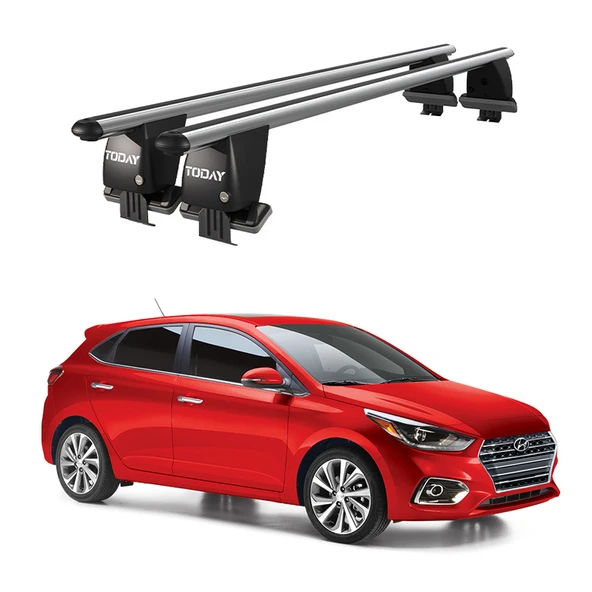 Royal Hyundai Accent V (2017 ve Sonrası) Uyumlu Gri Kilitli Ara Atkı Port Bagaj Tavan Barı ürün görseli 1