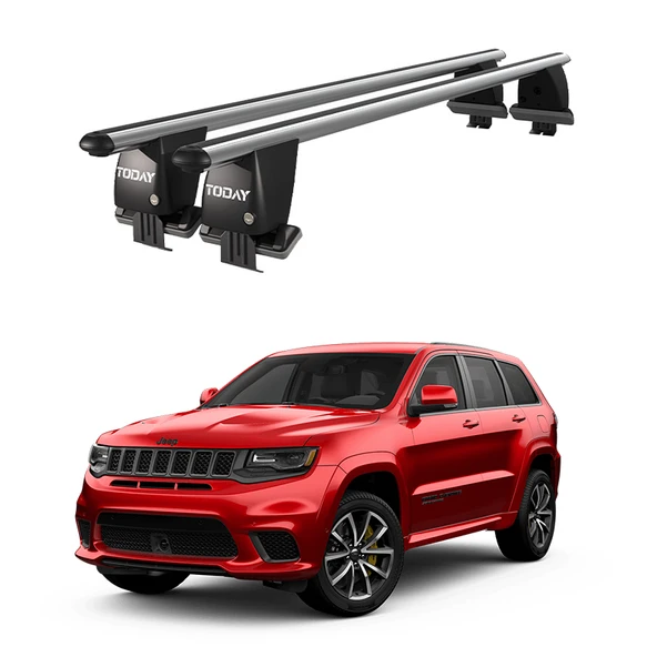 Royal Jeep Grand Cherokee (2010 ve Sonrası) Uyumlu Gri Kilitli Ara Atkı Port Bagaj Tavan Barı ürün görseli 1