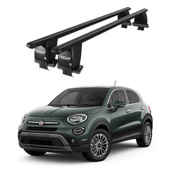 Royal Fiat 500X (2015 ve Sonrası) Uyumlu Siyah Ara Atkı Port Bagaj Tavan Barı ürün görseli 1
