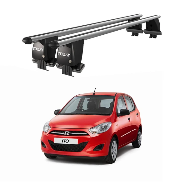 Royal Hyundai i10 (2013-2017) Uyumlu Gri Kilitli Ara Atkı Port Bagaj Tavan Barı ürün görseli 1