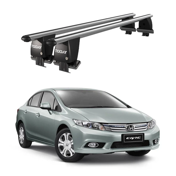 Royal Honda Civic IX (2012-2015) Uyumlu Gri Kilitli Ara Atkı Port Bagaj Tavan Barı ürün görseli 1