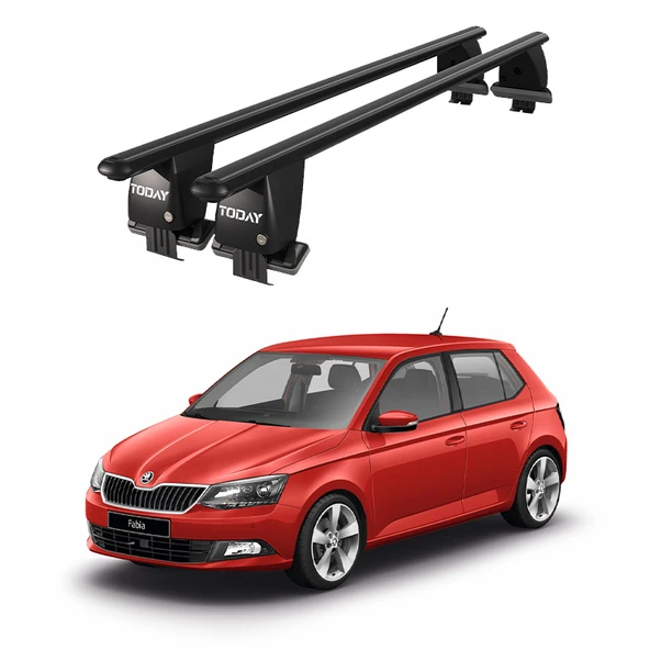 Royal Skoda Fabia III (2015 ve Sonrası) Uyumlu Siyah Kilitli Ara Atkı Port Bagaj Tavan Barı ürün görseli 1