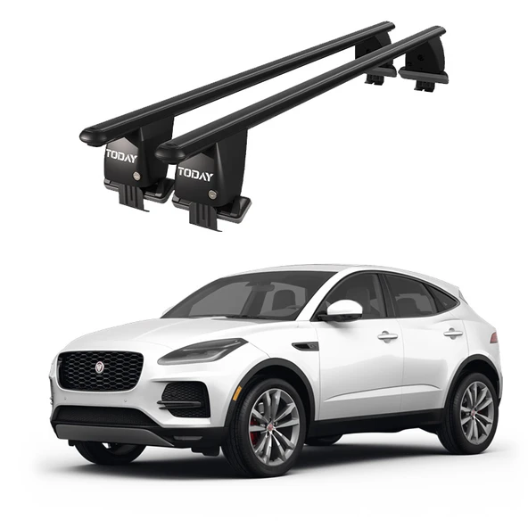 Royal Jaguar E-Pace (X540) (2017 ve Sonrası) Uyumlu Siyah Ara Atkı Port Bagaj Tavan Barı ürün görseli 1