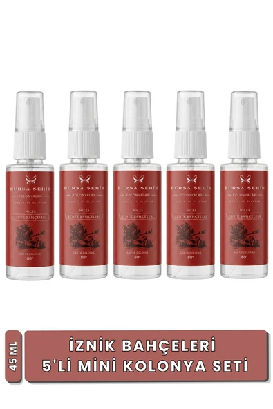 Bursa Şehir Kolonyaları, İznik Bahçeleri Kolonyası, 5'li Mini Set, 45 ml, Sprey ürün görseli 1