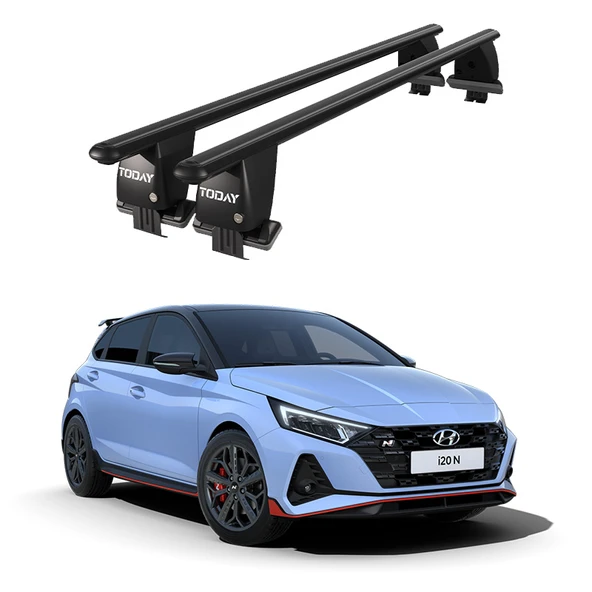 Royal Hyundai i20 N (2020 ve Sonrası) Uyumlu Siyah Kilitli Ara Atkı Port Bagaj Tavan Barı ürün görseli 1
