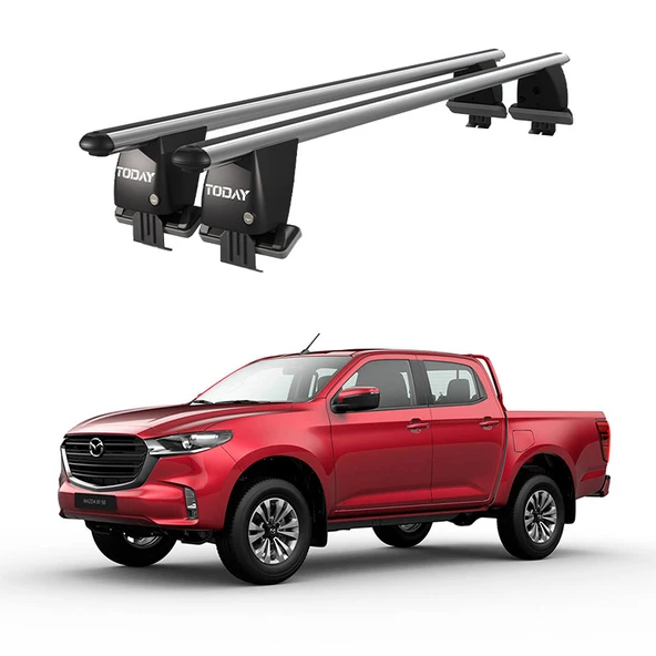 Royal Mazda BT-50 (2011 ve Sonrası) Uyumlu Gri Kilitli Ara Atkı Port Bagaj Tavan Barı ürün görseli 1