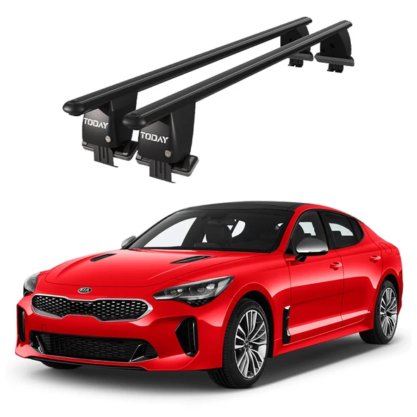Royal Kia Stinger (2018 ve Sonrası) Uyumlu Siyah Kilitli Ara Atkı Port Bagaj Tavan Barı ürün görseli 1
