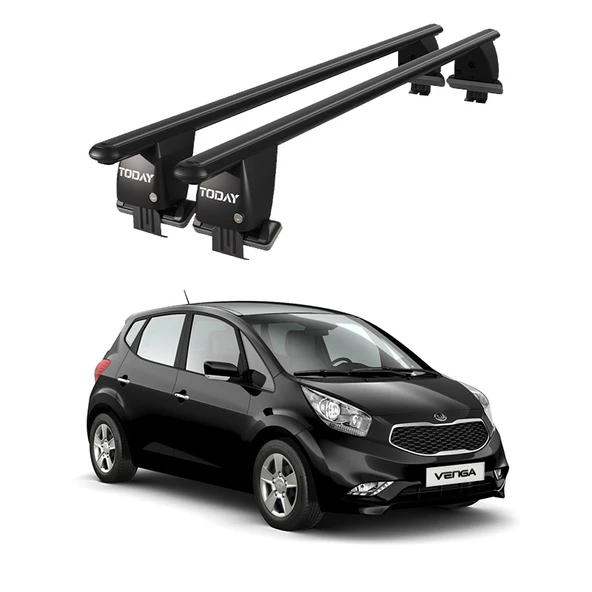Royal Kia Venga (2014 ve Sonrası) Uyumlu Siyah Ara Atkı Port Bagaj Tavan Barı ürün görseli 1