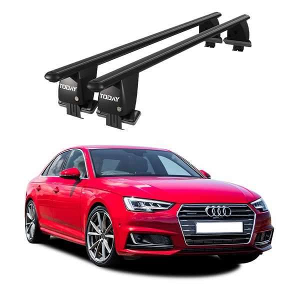 Royal Audi A4 (2015-2019) Uyumlu Siyah Kilitli Ara Atkı Port Bagaj Tavan Barı ürün görseli 1