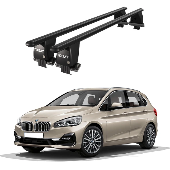 Royal Bmw 2 Serisi (F45) (2014 ve Sonrası) Uyumlu Siyah Kilitli Ara Atkı Port Bagaj Tavan Barı ürün görseli 1