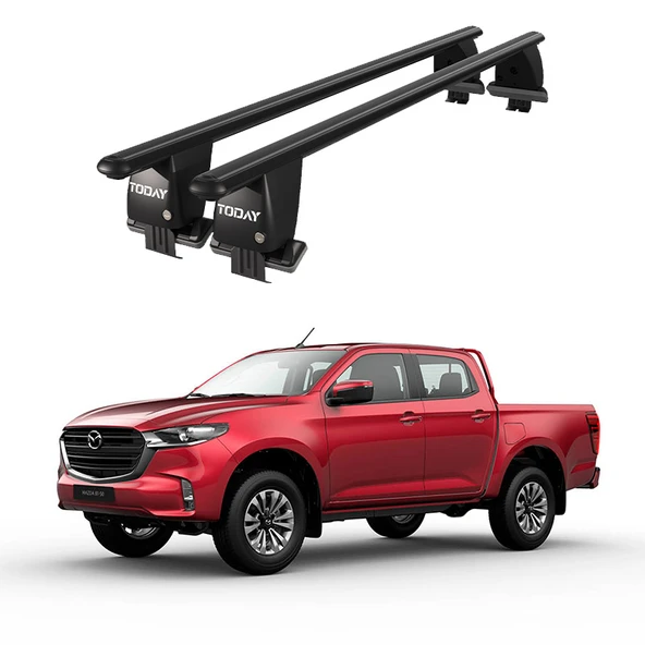 Royal Mazda BT-50 (2011 ve Sonrası) Uyumlu Siyah Kilitli Ara Atkı Port Bagaj Tavan Barı ürün görseli 1
