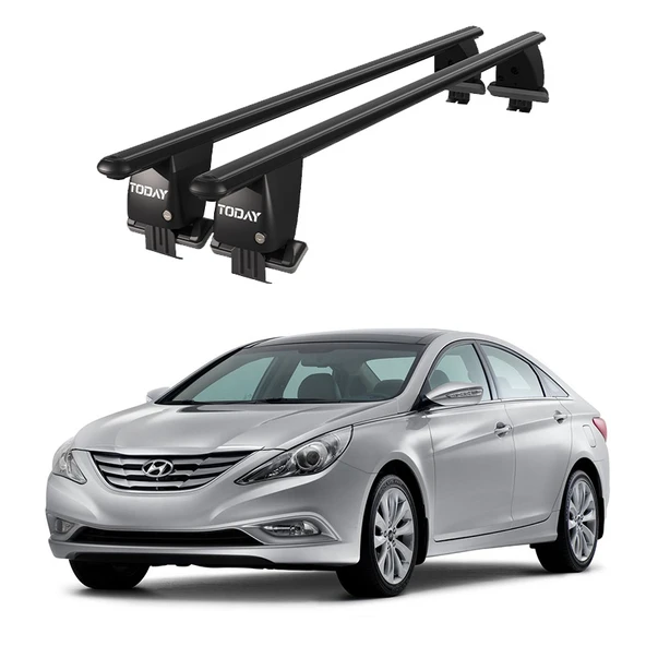 Royal Hyundai Sonata VI (2009-2014) Uyumlu Siyah Ara Atkı Port Bagaj Tavan Barı ürün görseli 1