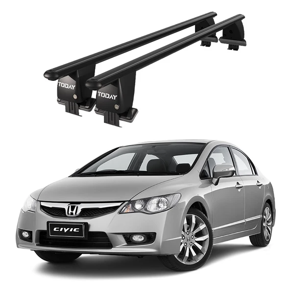 Royal Honda Civic VIII (2006-2011) Uyumlu Siyah Kilitli Ara Atkı Port Bagaj Tavan Barı ürün görseli 1