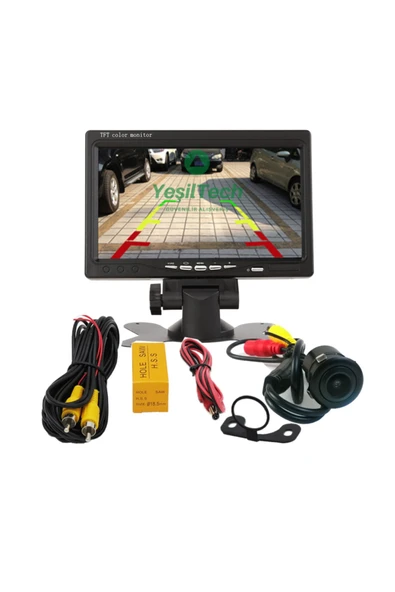 EXVOL 7 Inc Hd Araç Içi Monitör Park Kamerası Hediyeli Mesafe Çizgili 2 Kanal Girişli ürün görseli 1