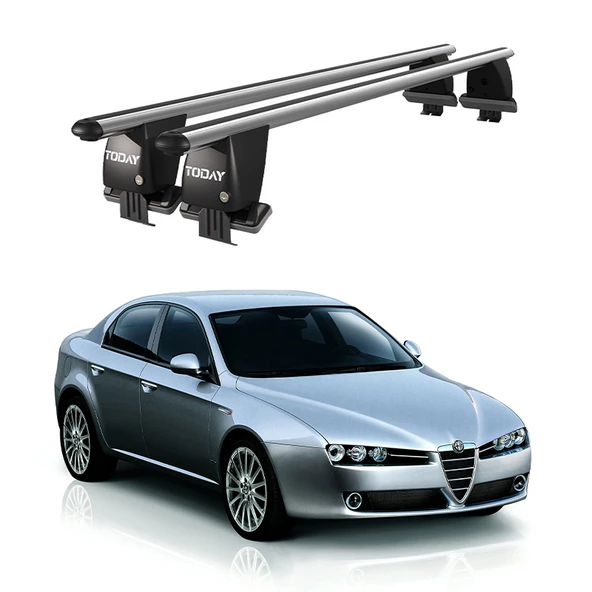 Royal Alfa Romeo 159 (2005-2013) Uyumlu Gri Kilitli Ara Atkı Port Bagaj Tavan Barı ürün görseli 1
