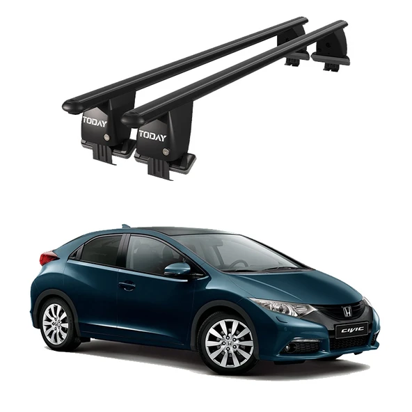 Royal Honda Civic IX (2011-2015) Uyumlu Siyah Kilitli Ara Atkı Port Bagaj Tavan Barı ürün görseli 1