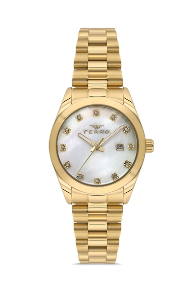 Ferro FL21570AWT-B Quartz Çelik Kordon Altın Rengi 31 mm Kadın Kol Saati ürün görseli 1