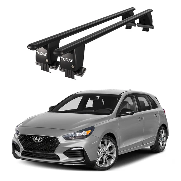 Royal Hyundai Elantra Gt (2017 ve Sonrası) Uyumlu Siyah Ara Atkı Port Bagaj Tavan Barı ürün görseli 1