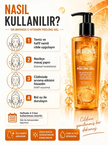 DR.BRONOS C Vitamin Peeling Jel 150 ml - Resim 2