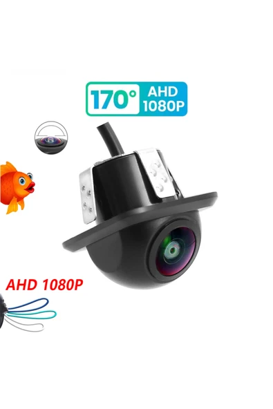 GERİ GÖRÜŞ PARK KAMERASI 1080P AHD 170 DERECE BALIK GÖZÜ AHD-CVBS PARK ÇİZGİ AYARLI SU GEÇİRMEZ MANTAR TİP ürün görseli 1