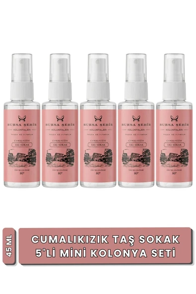 Bursa Şehir Kolonyaları, Cumalıkızık Taş Sokak Kolonyası, 5'li Mini Set, 45 ml, Sprey ürün görseli 1
