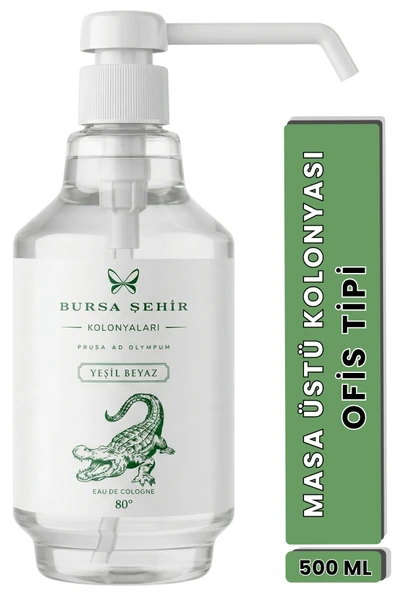 Masa Üstü Kolonya Ofis Kolonyası Sprey 500 ml Yeşil Beyaz Kolonyası ürün görseli 1