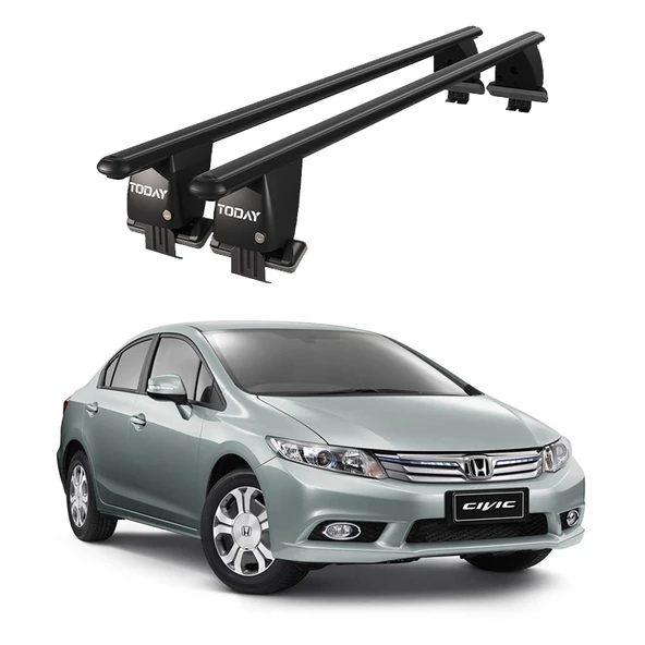 Royal Honda Civic IX (2012-2015) Uyumlu Siyah Kilitli Ara Atkı Port Bagaj Tavan Barı ürün görseli 1