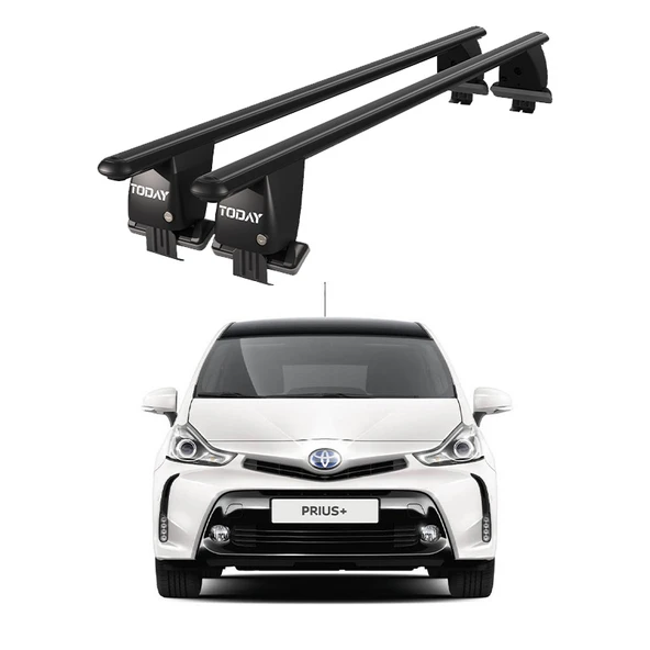 Royal Toyota Prius + (2012-2015) Uyumlu Siyah Kilitli Ara Atkı Port Bagaj Tavan Barı ürün görseli 1