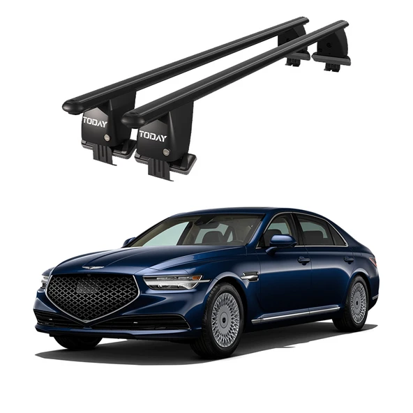 Royal Genesis G90 (2016 ve Sonrası)Uyumlu Siyah Ara Atkı Port Bagaj Tavan Barı ürün görseli 1