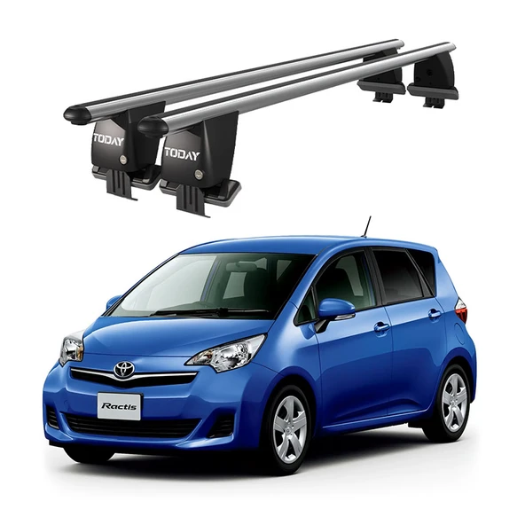Royal Toyota Ractis / Verso S (2010-2017) Uyumlu Gri Kilitli Ara Atkı Port Bagaj Tavan Barı ürün görseli 1