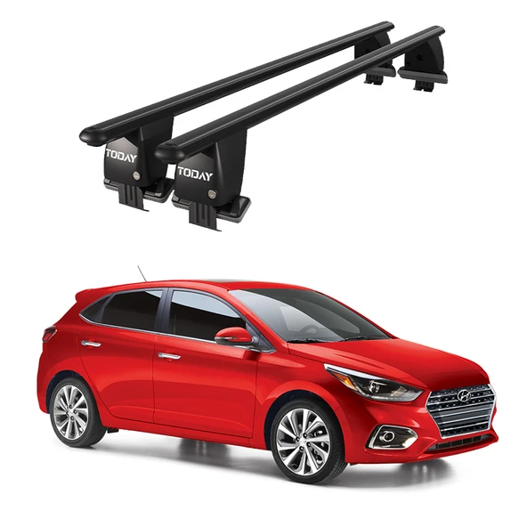 Royal Hyundai Accent V (2017 ve Sonrası) Uyumlu Siyah Kilitli Ara Atkı Port Bagaj Tavan Barı ürün görseli 1