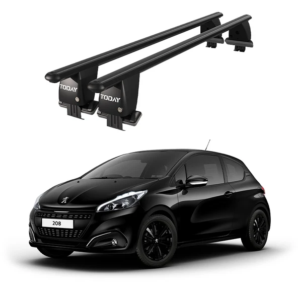 Royal Peugeot 208 (2015-2019) Uyumlu Siyah Kilitli Ara Atkı Port Bagaj Tavan Barı ürün görseli 1