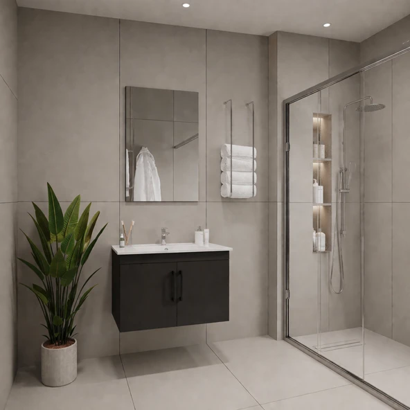 Creavit D20 Banyo Dolabı Seti Çekmeceli 65 Cm Antrasit ürün görseli 1