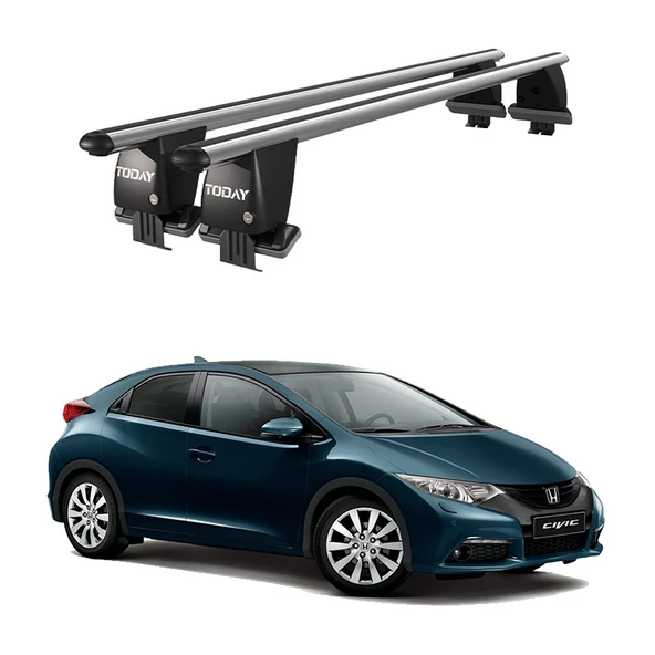 Royal Honda Civic IX (2011-2015) Uyumlu Gri Kilitli Ara Atkı Port Bagaj Tavan Barı ürün görseli 1