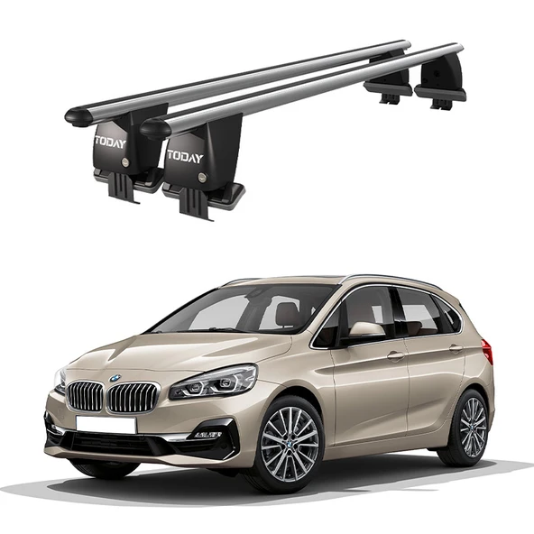 Royal Bmw 2 Serisi (F45)  (2014 ve Sonrası) Uyumlu Gri Kilitli Ara Atkı Port Bagaj Tavan Barı ürün görseli 1