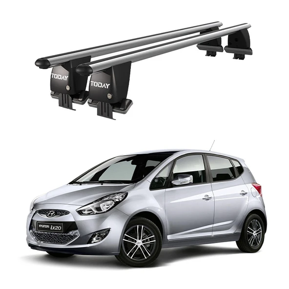 Royal Hyundai ix20 (2010 ve Sonrası) Uyumlu Gri Kilitli Ara Atkı Port Bagaj Tavan Barı ürün görseli 1