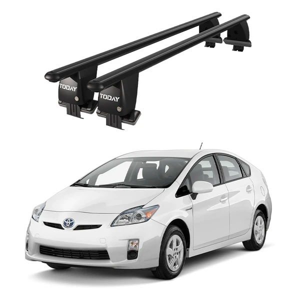 Royal Toyota Prius III (2009-2015) Uyumlu Siyah Kilitli Ara Atkı Port Bagaj Tavan Barı ürün görseli 1