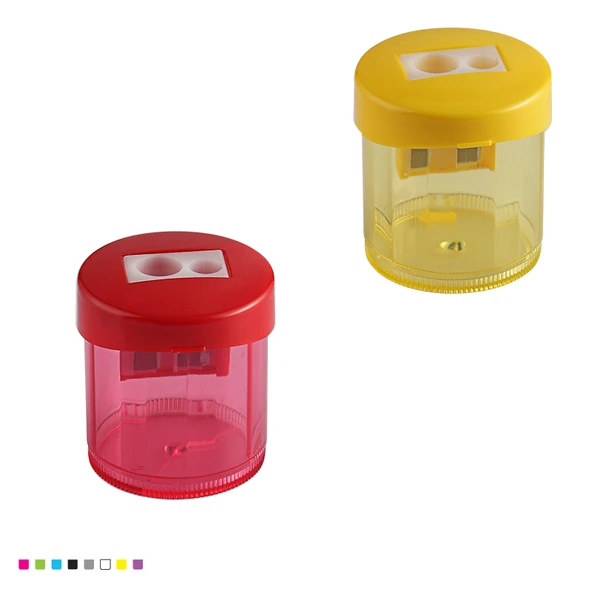 Pratik Çöp Hazneli 2 Delikli Kalemtraş Standart ve Jumbo Uyumlu Karışık Renk 3 Adet ürün görseli 1